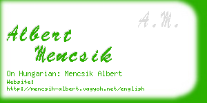 albert mencsik business card